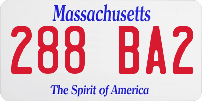 MA license plate 288BA2