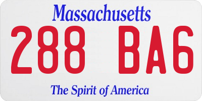MA license plate 288BA6