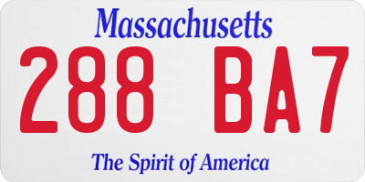 MA license plate 288BA7