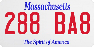 MA license plate 288BA8