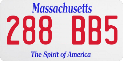 MA license plate 288BB5