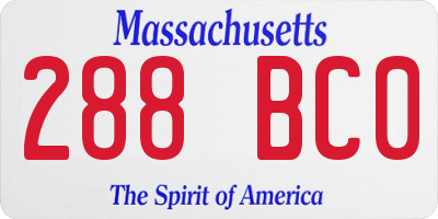 MA license plate 288BC0