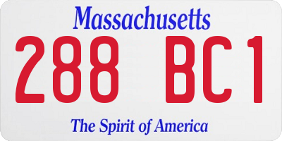 MA license plate 288BC1