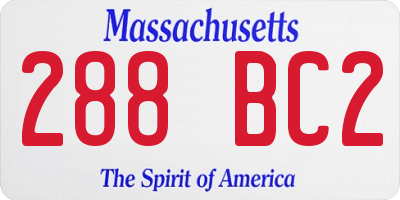 MA license plate 288BC2