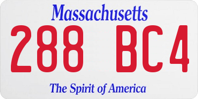 MA license plate 288BC4
