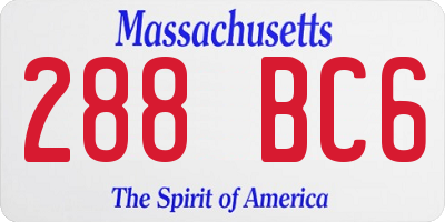 MA license plate 288BC6