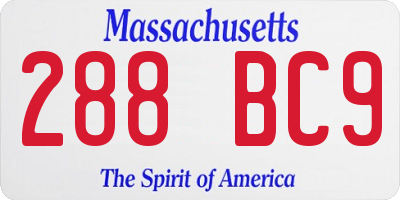 MA license plate 288BC9
