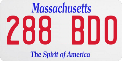 MA license plate 288BD0