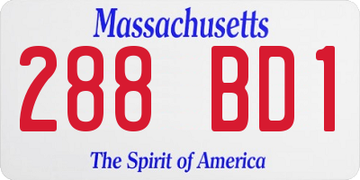 MA license plate 288BD1