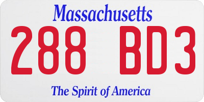 MA license plate 288BD3