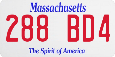 MA license plate 288BD4
