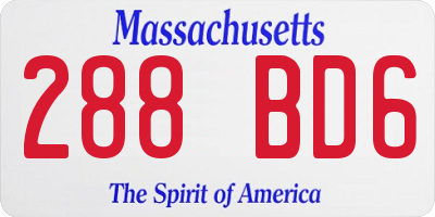 MA license plate 288BD6