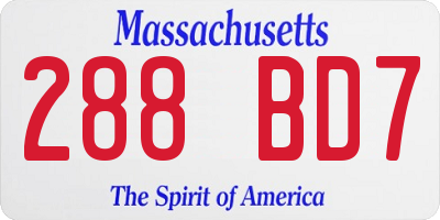 MA license plate 288BD7