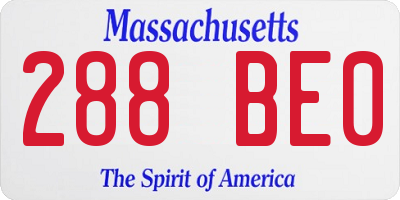 MA license plate 288BE0