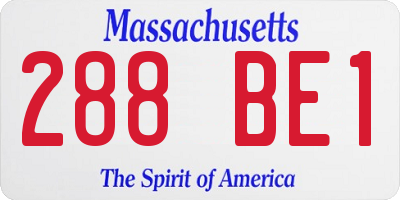 MA license plate 288BE1