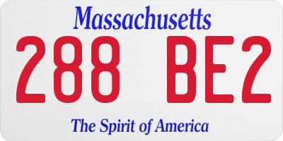 MA license plate 288BE2
