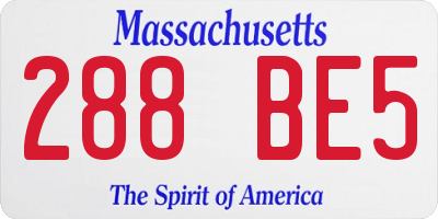 MA license plate 288BE5