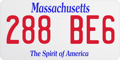 MA license plate 288BE6