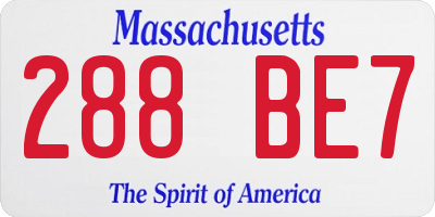 MA license plate 288BE7