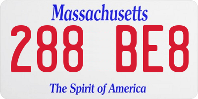 MA license plate 288BE8