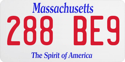 MA license plate 288BE9