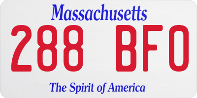 MA license plate 288BF0