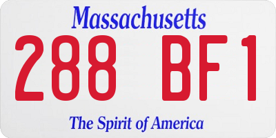 MA license plate 288BF1
