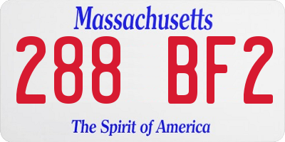 MA license plate 288BF2