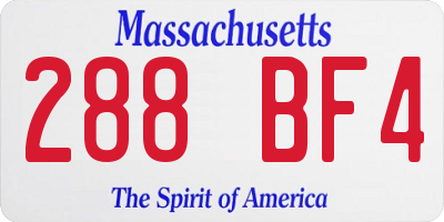 MA license plate 288BF4