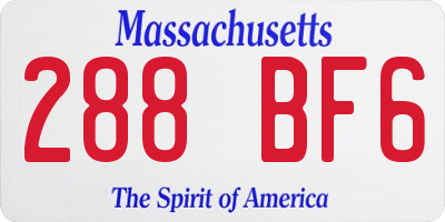MA license plate 288BF6