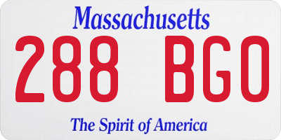 MA license plate 288BG0