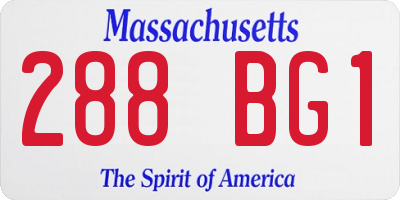 MA license plate 288BG1