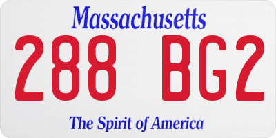 MA license plate 288BG2