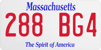 MA license plate 288BG4