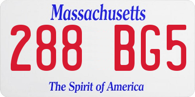 MA license plate 288BG5