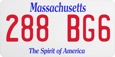 MA license plate 288BG6
