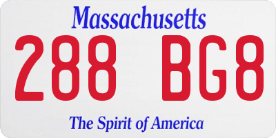 MA license plate 288BG8
