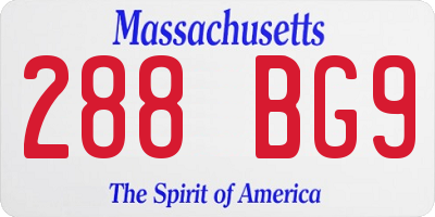 MA license plate 288BG9