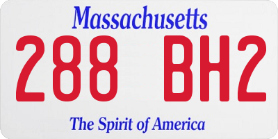 MA license plate 288BH2