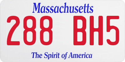 MA license plate 288BH5