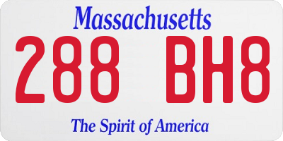 MA license plate 288BH8