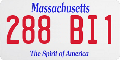MA license plate 288BI1