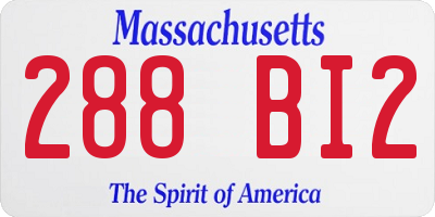 MA license plate 288BI2