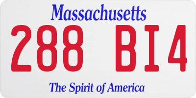 MA license plate 288BI4