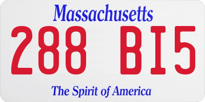 MA license plate 288BI5