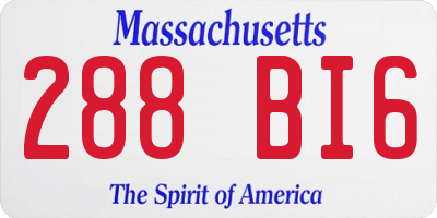 MA license plate 288BI6