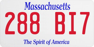 MA license plate 288BI7