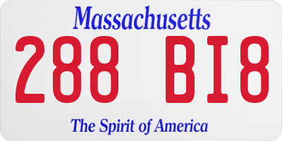 MA license plate 288BI8