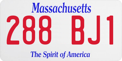 MA license plate 288BJ1