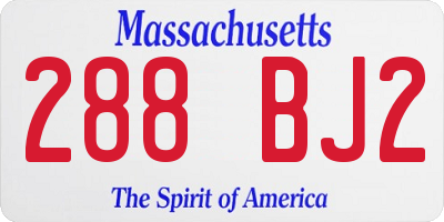MA license plate 288BJ2